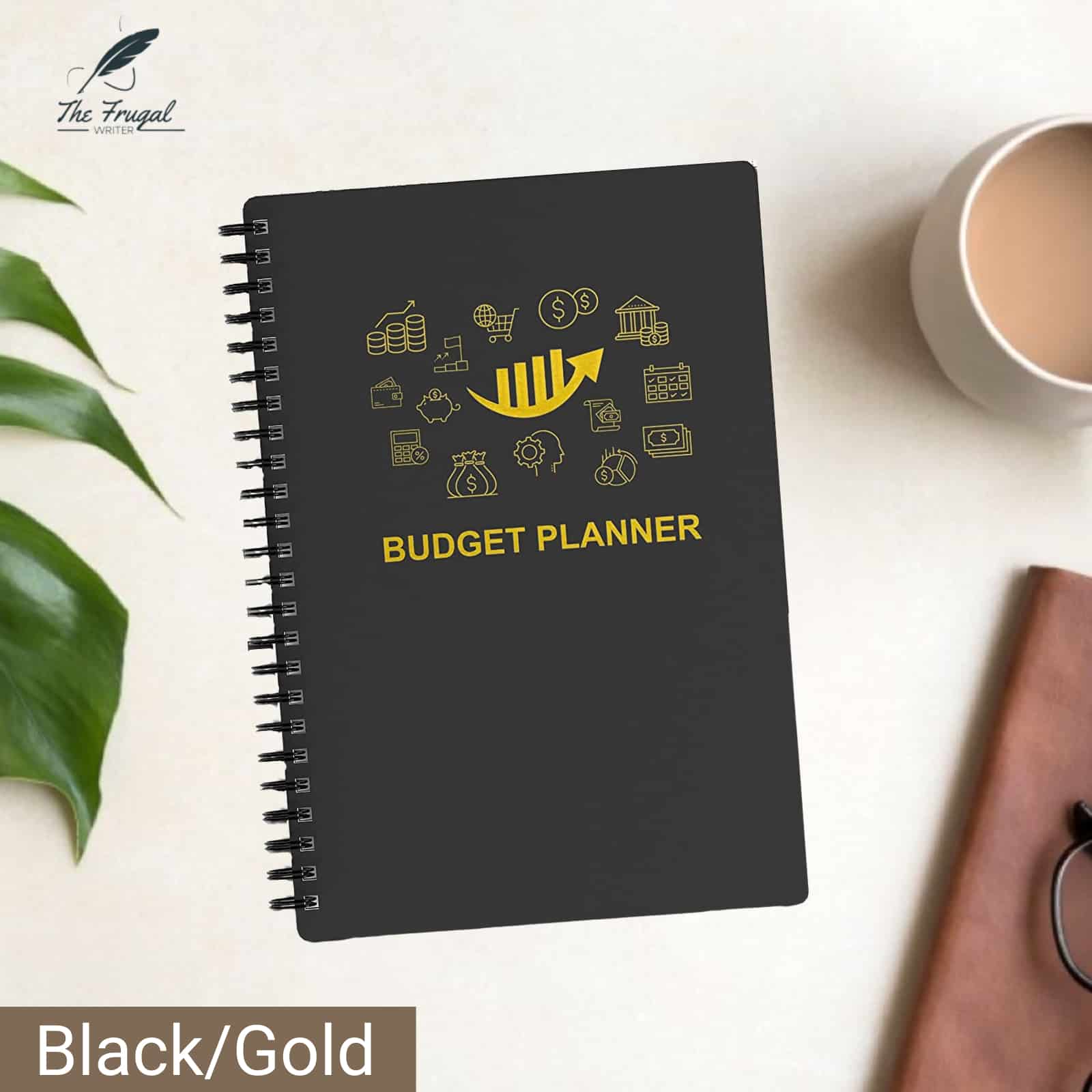 monthly budget planner black with gold