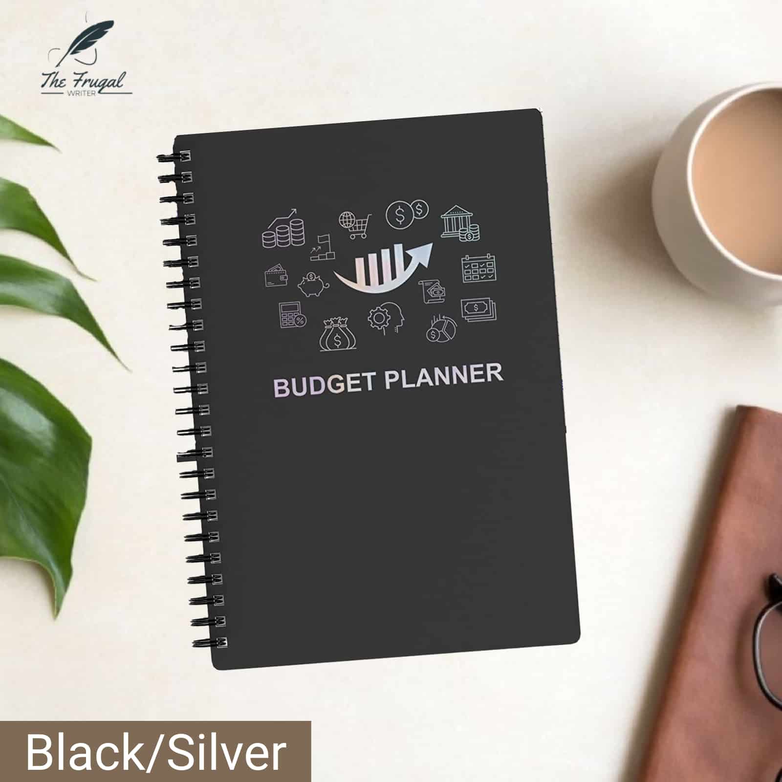 monthly budget planner black with silver