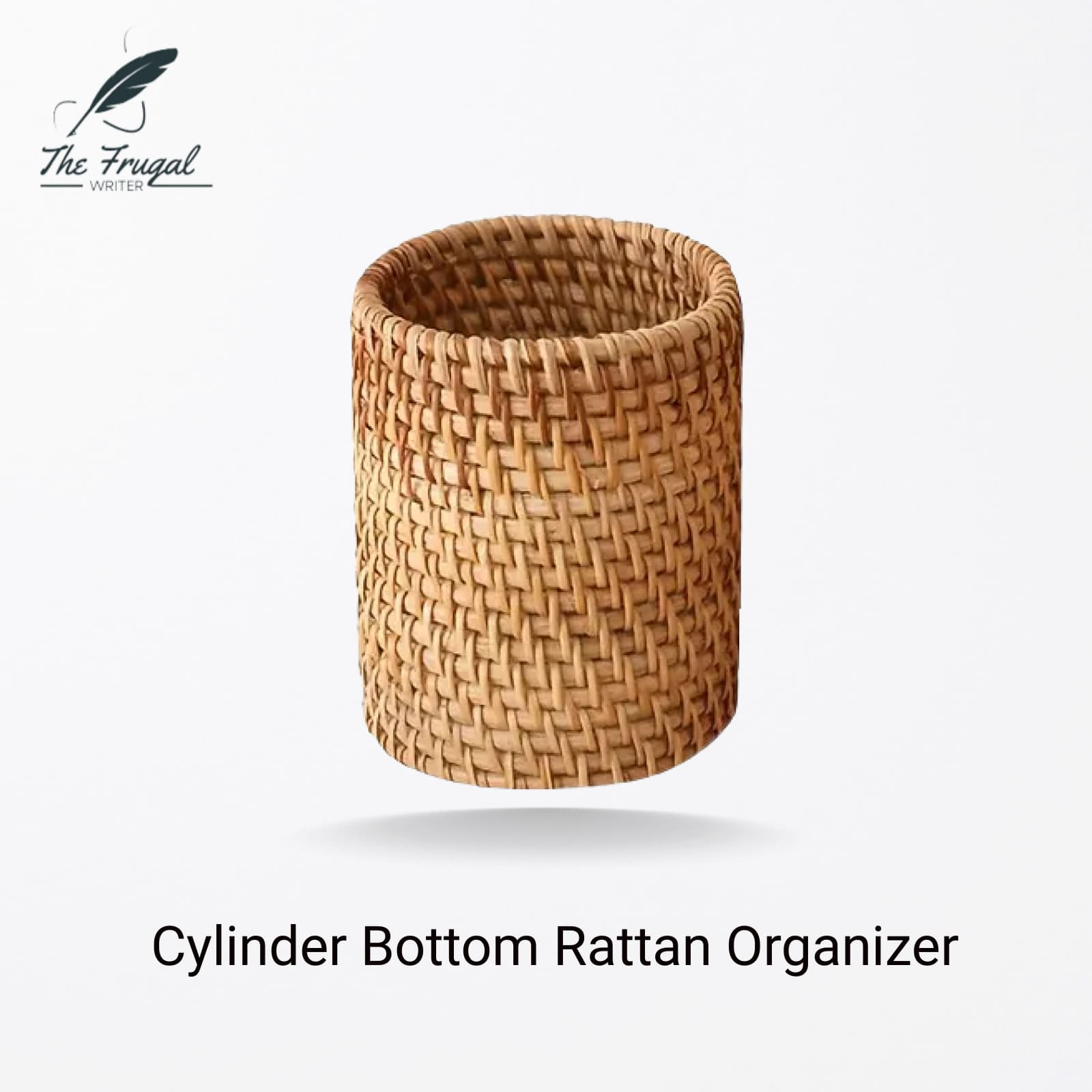 cylinder bottom rattan organizer