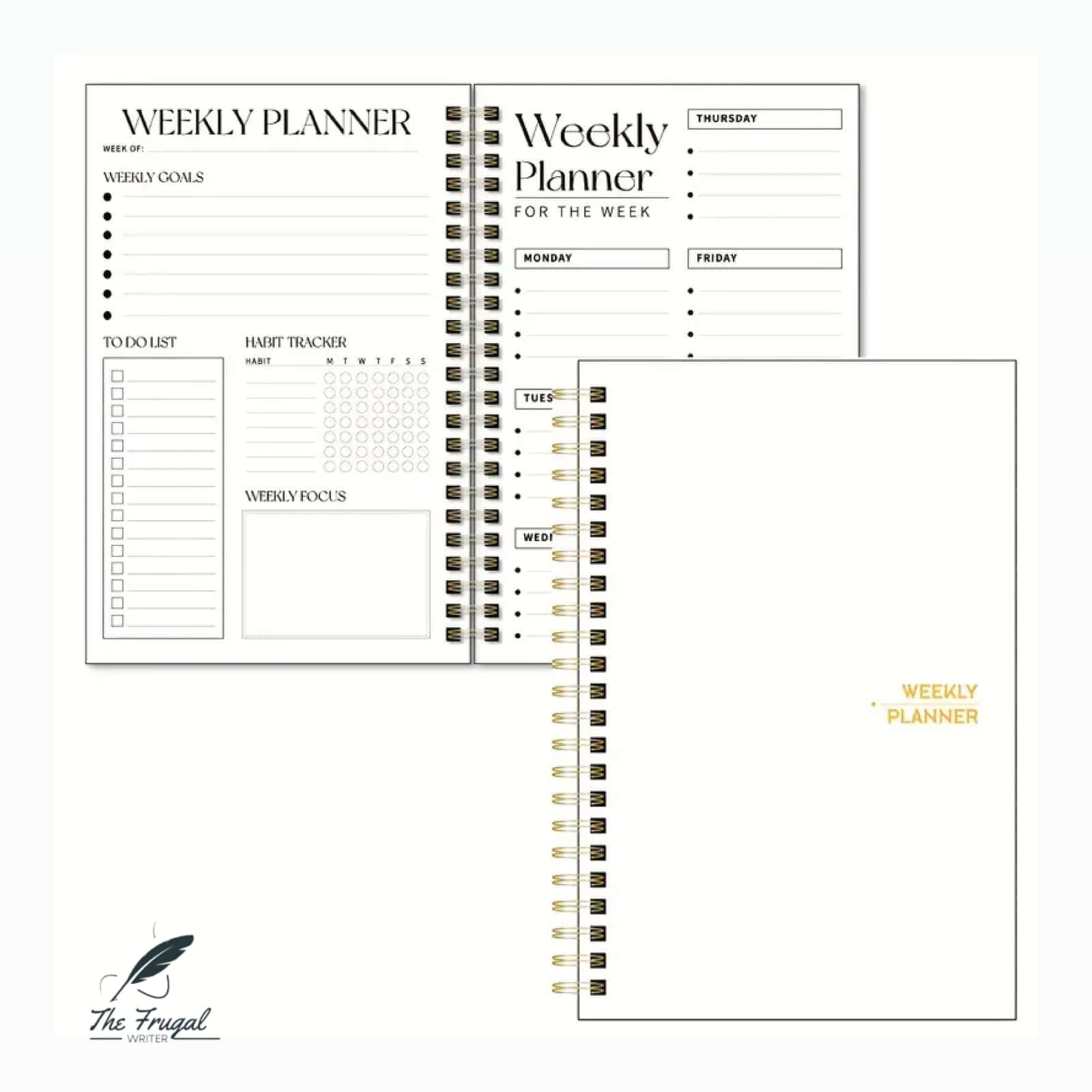white weekly planner