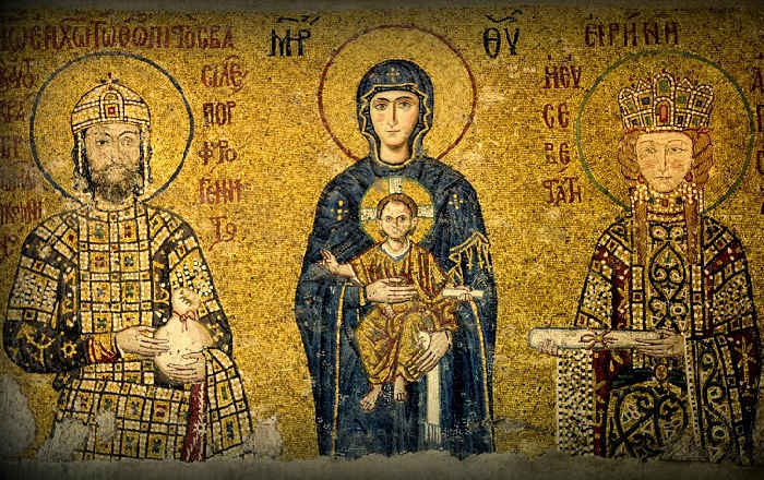 byz-Comnenus_mosaics_Hagia_Sophia Paul Lemerle: Ἡ ψυχολογία τῆς βυζαντινῆς τέχνης
