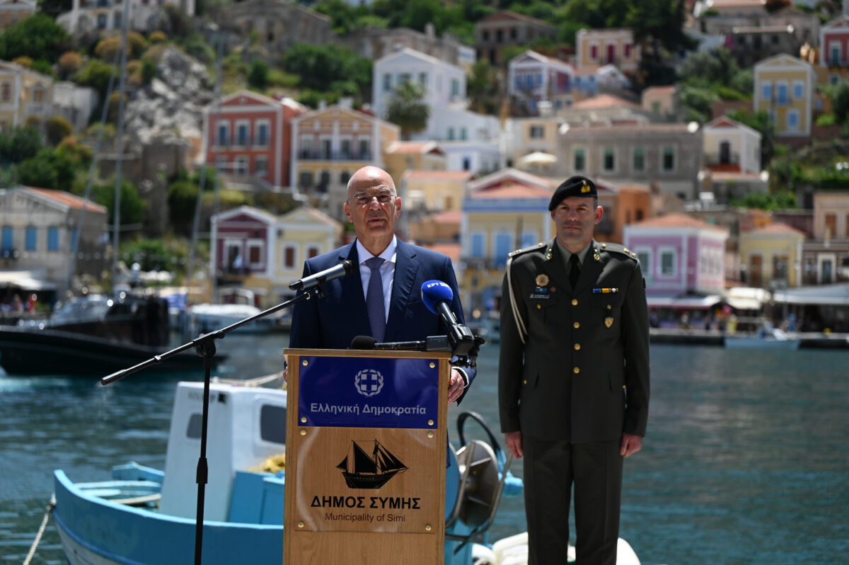 dendias-apo-ti-simi-koronida Δένδιας από τη Σύμη: Κορωνίδα του νέου αποτρεπτικού σχεδιασμού η «Ασπίδα του Αχιλλέα»