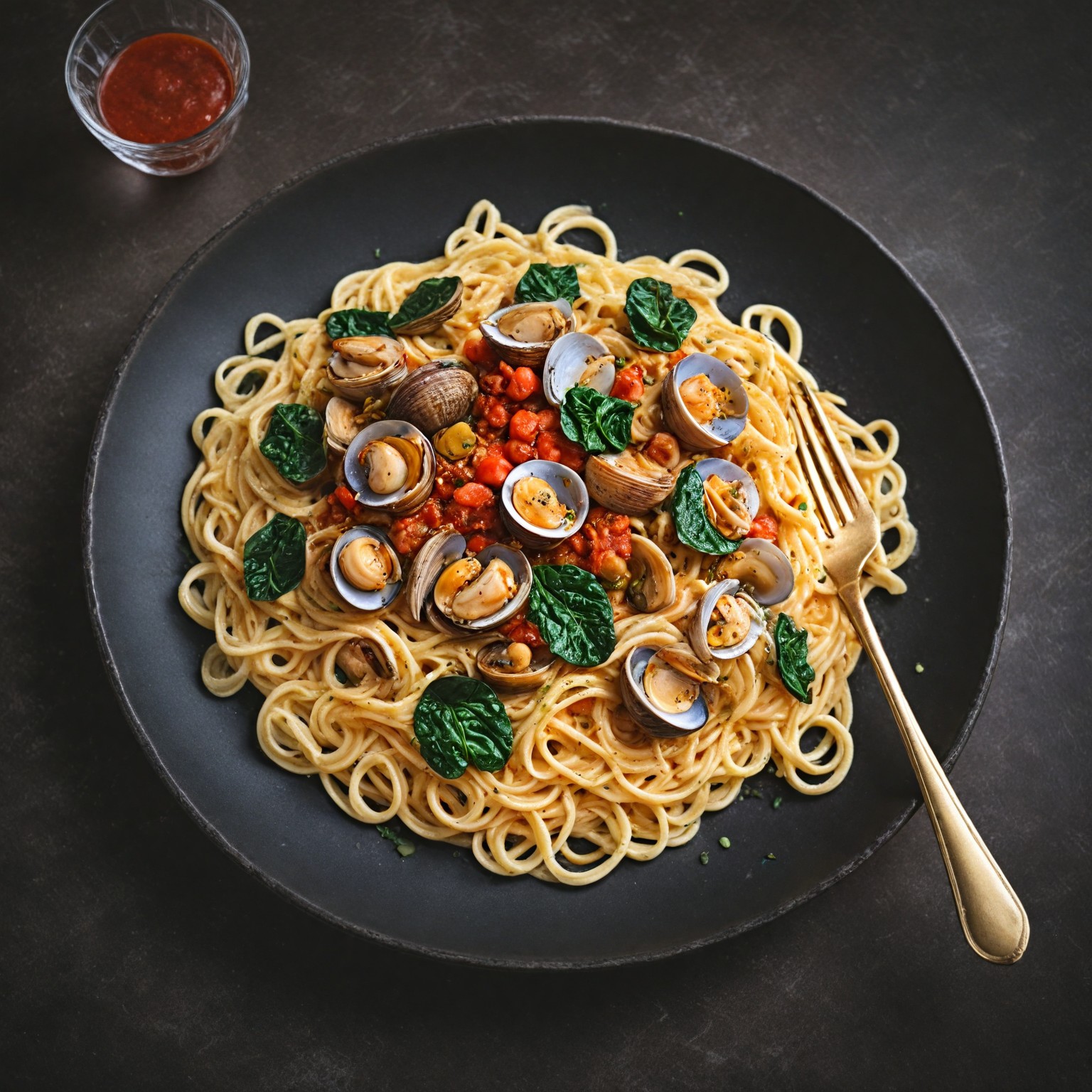 thisishella-Spaghetti with Glazieres and Mussels