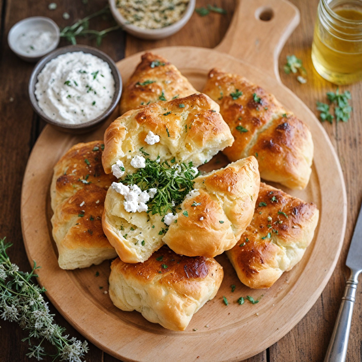 thisishellas-fried bread with feta cheese