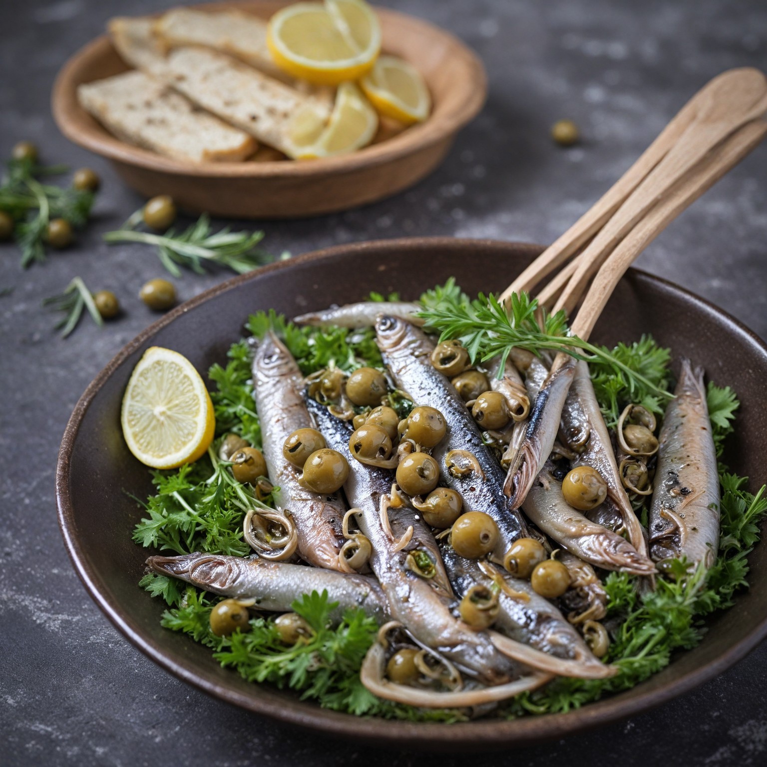 thisishellas-Marinated anchovy with kafkalithres and capers Γαύρος μαρινάτος με καυκαλήθρες και κάπαρη