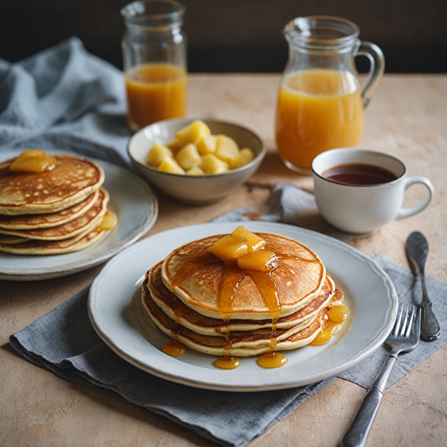 thisishellas-Pancakes with yogurt and quince jam