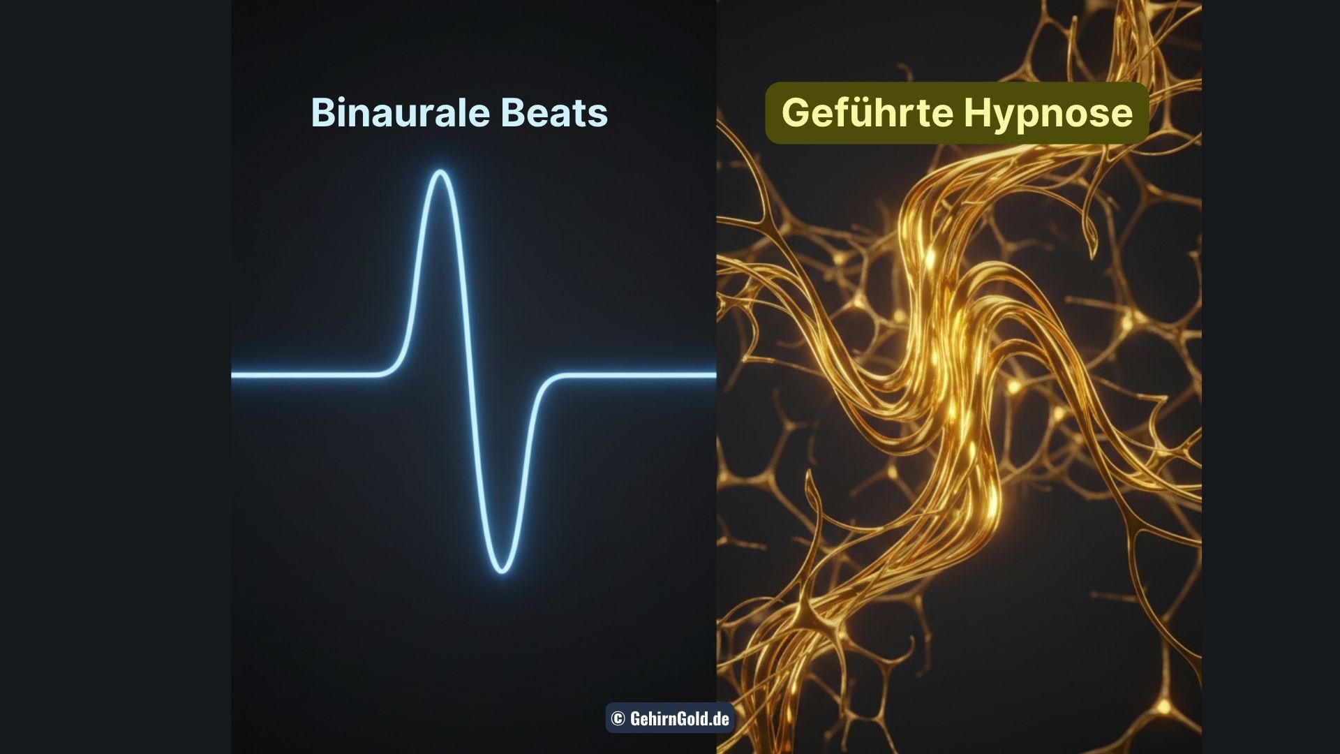 Visueller Vergleich von Binauralen Beats als Motor und geführter Hypnose als intelligentem Pilot für das Gehirn.