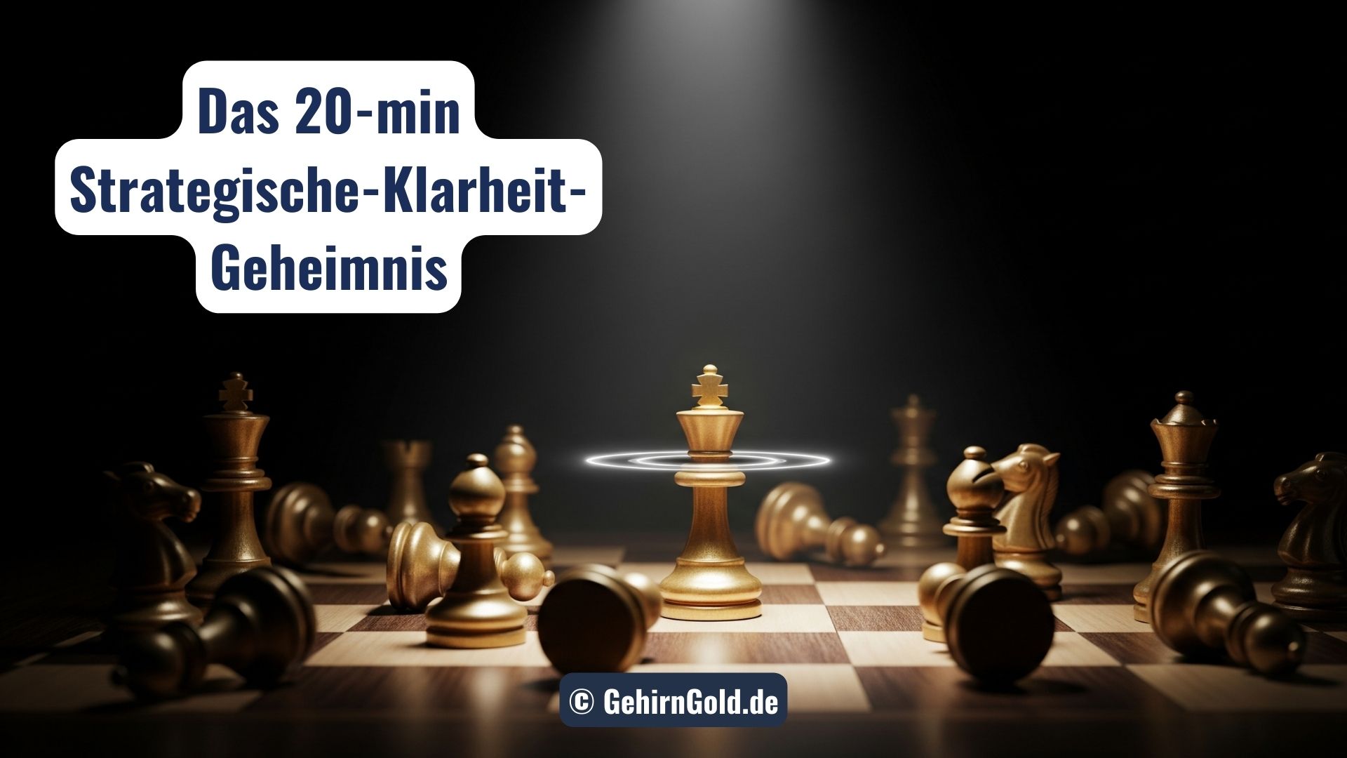 Ein goldener König auf einem Schachbrett symbolisiert strategische Klarheit im operativen Sturm.
