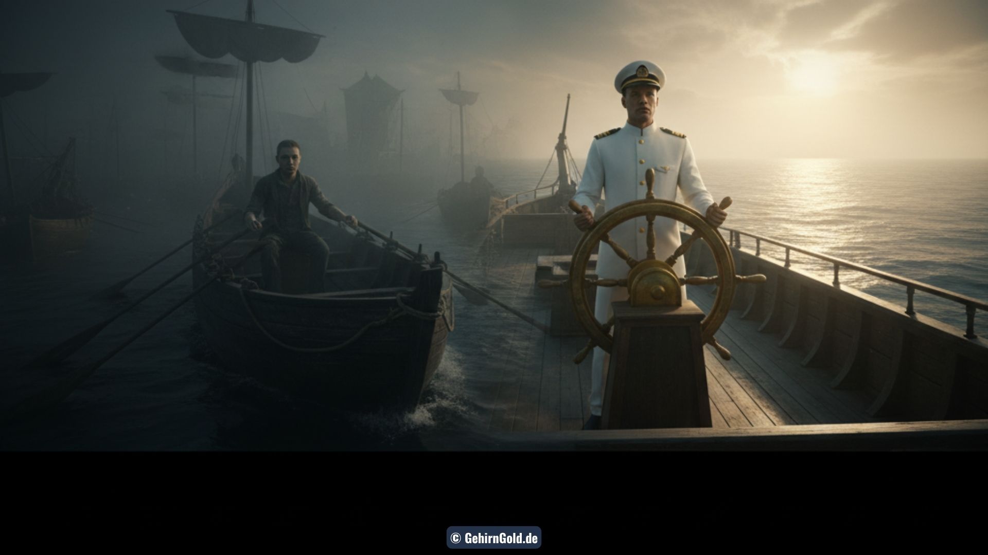 Eine Transformation von einem Rudersklaven im dunklen Hafen zu einem souveränen Kapitän auf offener, sonnenbeschienener See.