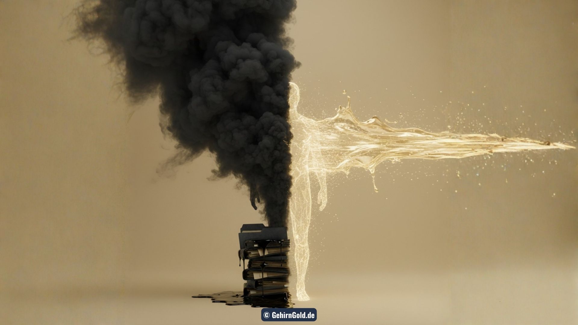 Visualisierung: Ein Mund, der toxischen Rauch ausstößt, der das eigene Gehirn vergiftet - Symbol für kranksprech