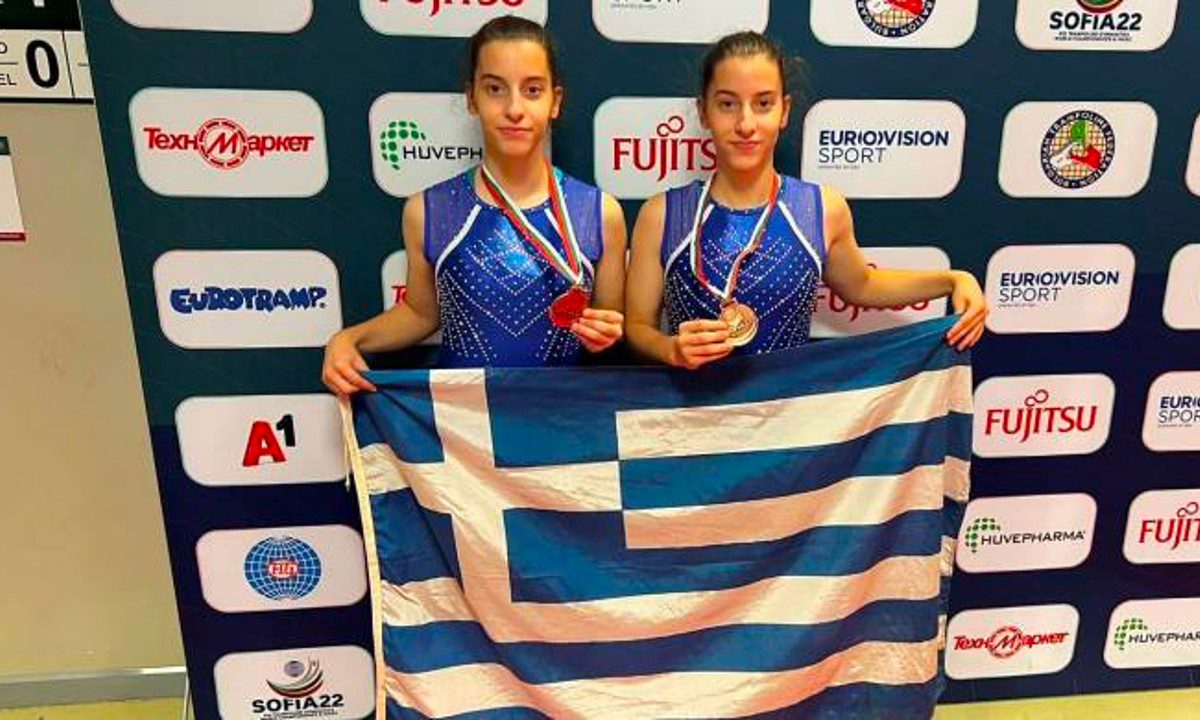 Τραμπολίνο: «Χάλκινες» οι δίδυμες Κατερίνα και Μαρία Παπαδάτου στο συγχρονισμένο κοριτσιών