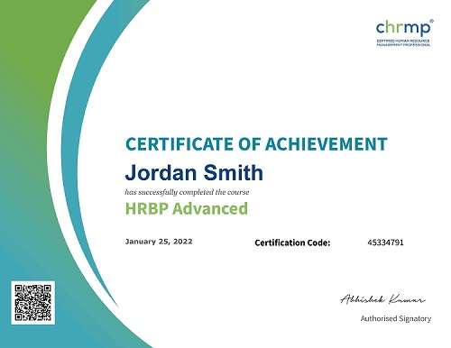 Certification Sample HRBP