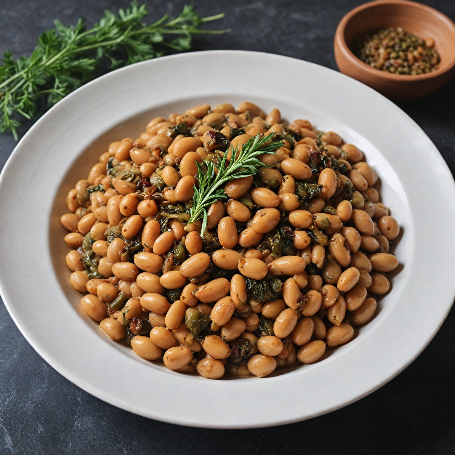 ekklisiasnea-Fried black-eyed beans, with capers andh hartwort