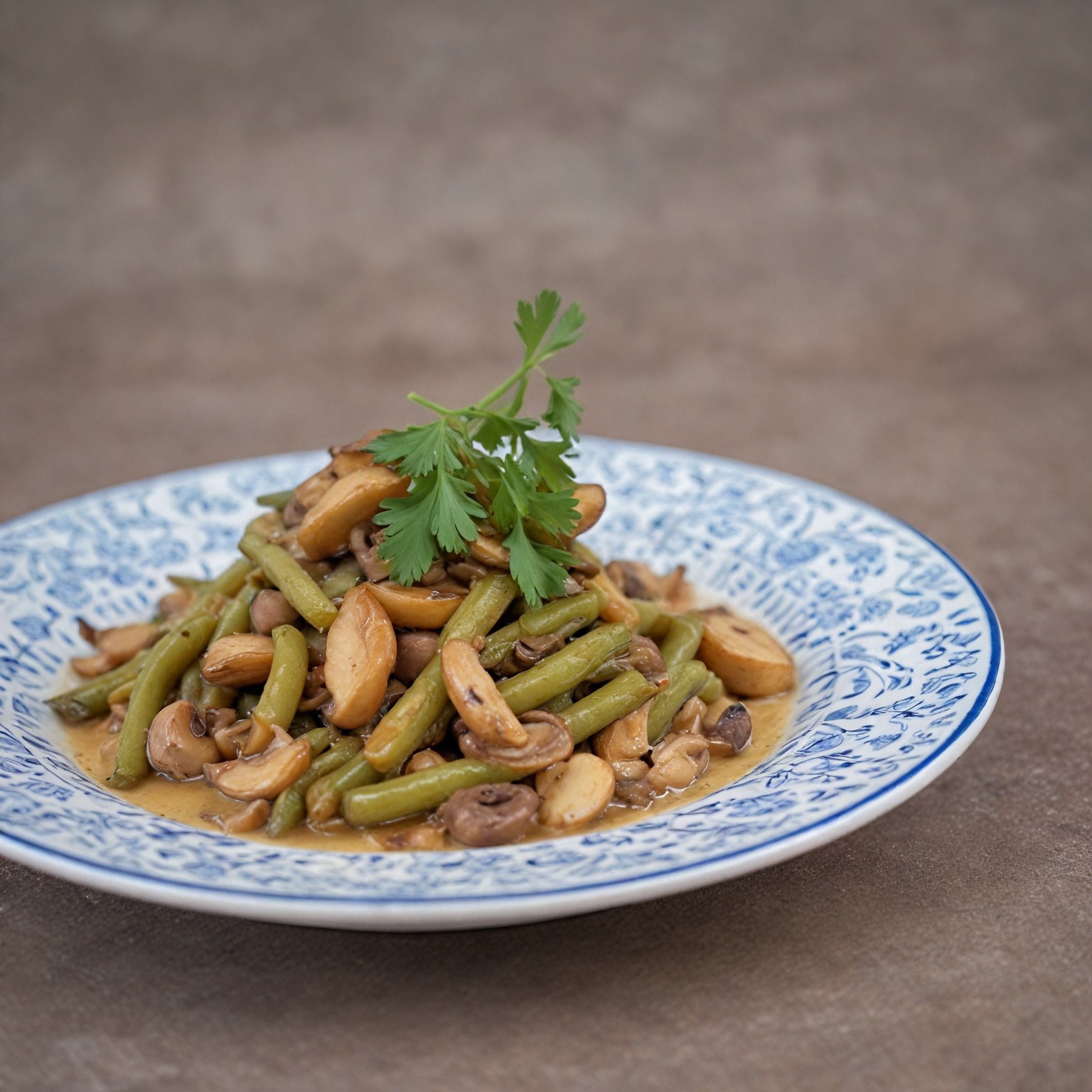 ekklisiasnea-Green beans with mushrooms and potatoes