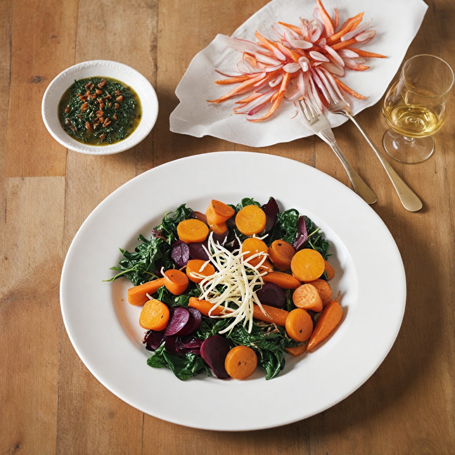 ekklisiasnea-Warm salad with carrot, beetroot and cumin oil