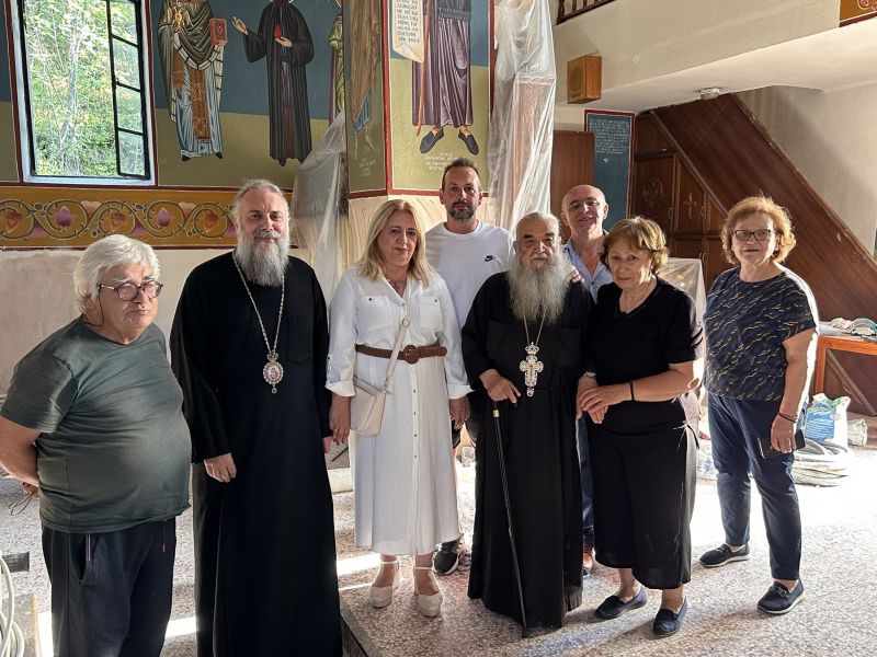 epitheorisi-ergasion-ston-iero-nao Επιθεώρηση εργασιών στον Ιερό Ναό Κοιμήσεως της Θεοτόκου Μεσοχώρας από τον Τρίκκης Χρυσόστομο