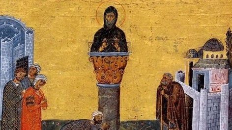 o-Άgios-simeon-o-stilitis Ο Άγιος Συμεών ο Στυλίτης, ο αιμοσταγής κακοποιός Αντίοχος, η μετάνοιά του και το παράδοξο γεγονός που έζησαν οι στρατιώτες που τον καταδίωκαν!