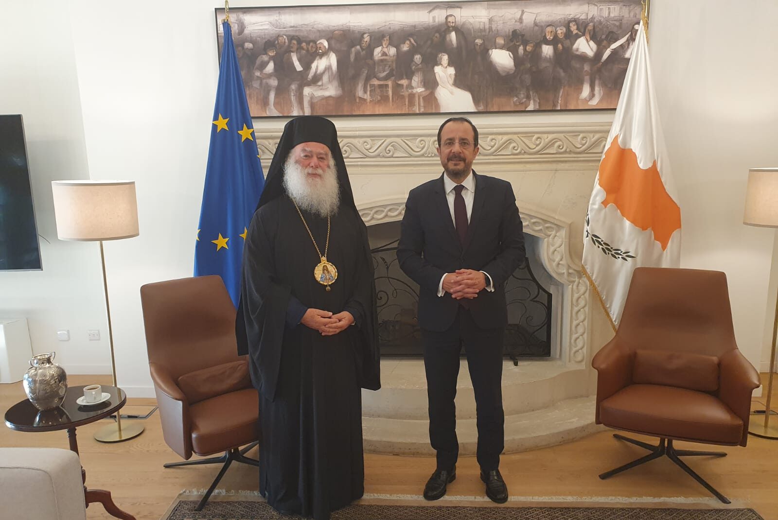 sinantisi-tou-patriarchi-Αlexandrias-me Συνάντηση του Πατριάρχη Αλεξανδρείας με τον Πρόεδρο της Κύπρου