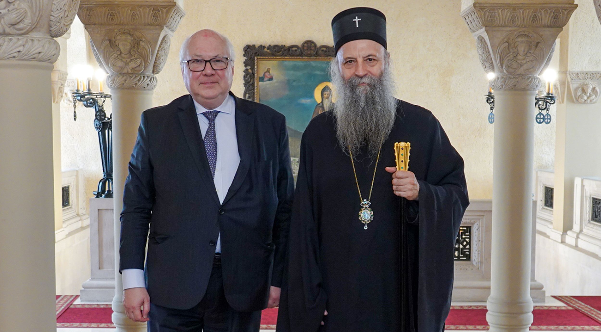 sinantisi-tou-patriarchi-servias-me Συνάντηση του Πατριάρχη Σερβίας με τον Γάλλο διπλωμάτη Ζαν-Κριστόφ Ποσέλ