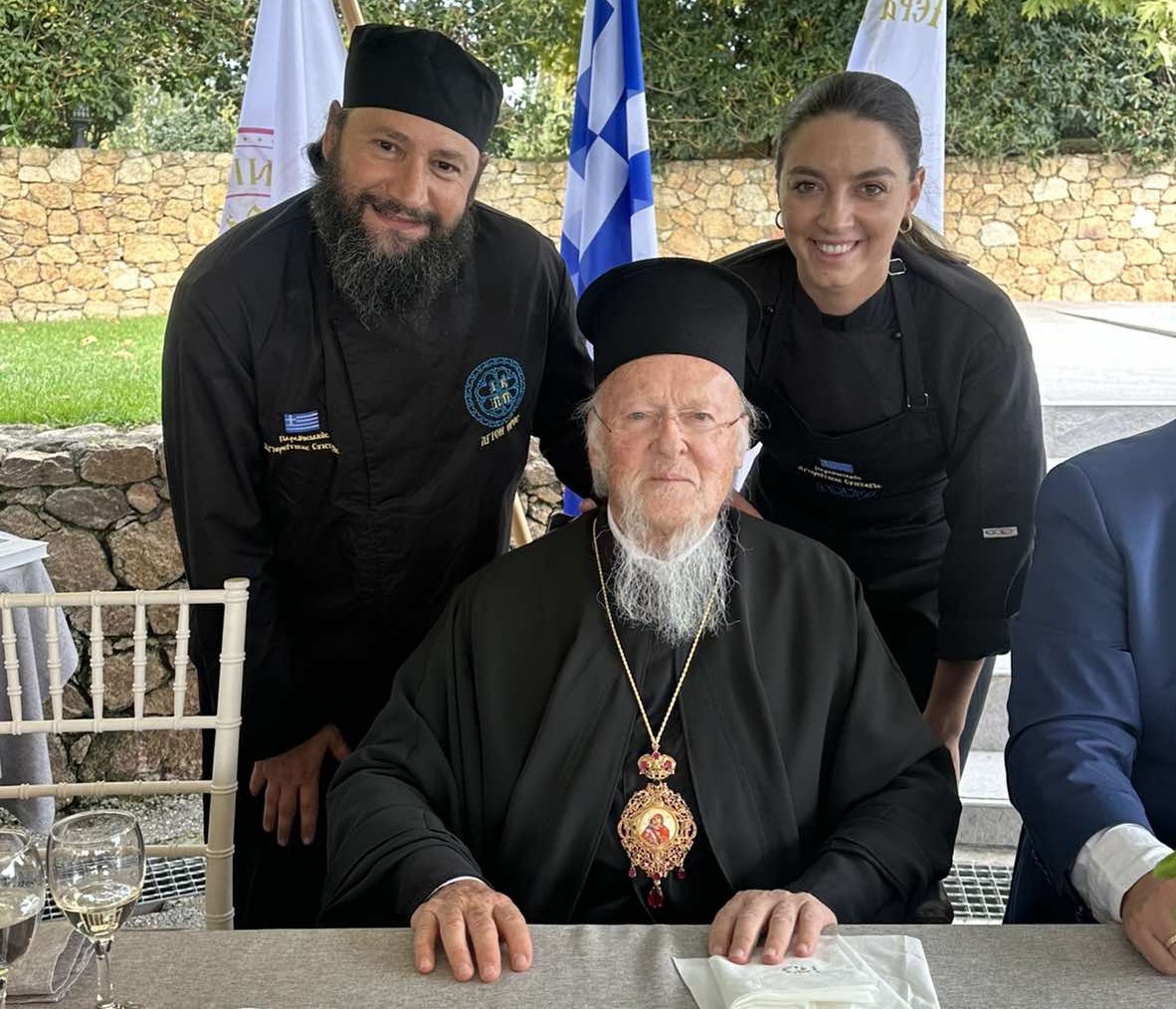 thermes-efcharisties-patriarchi-vartholomeou-se Θερμές ευχαριστίες Πατριάρχη Βαρθολομαίου σε π. Νικήτα και Λυδία Γρανούζη για την επιμέλεια του μενού