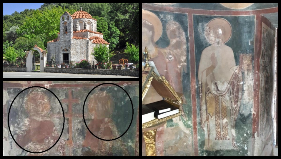 vandalisan-ton-istoriko-iero-nao Βανδάλισαν τον ιστορικό Ιερό Ναό Αγίου Νικολάου στο Φουντουκλί της Ρόδου – Χάραξαν αγιογραφίες 600 ετών