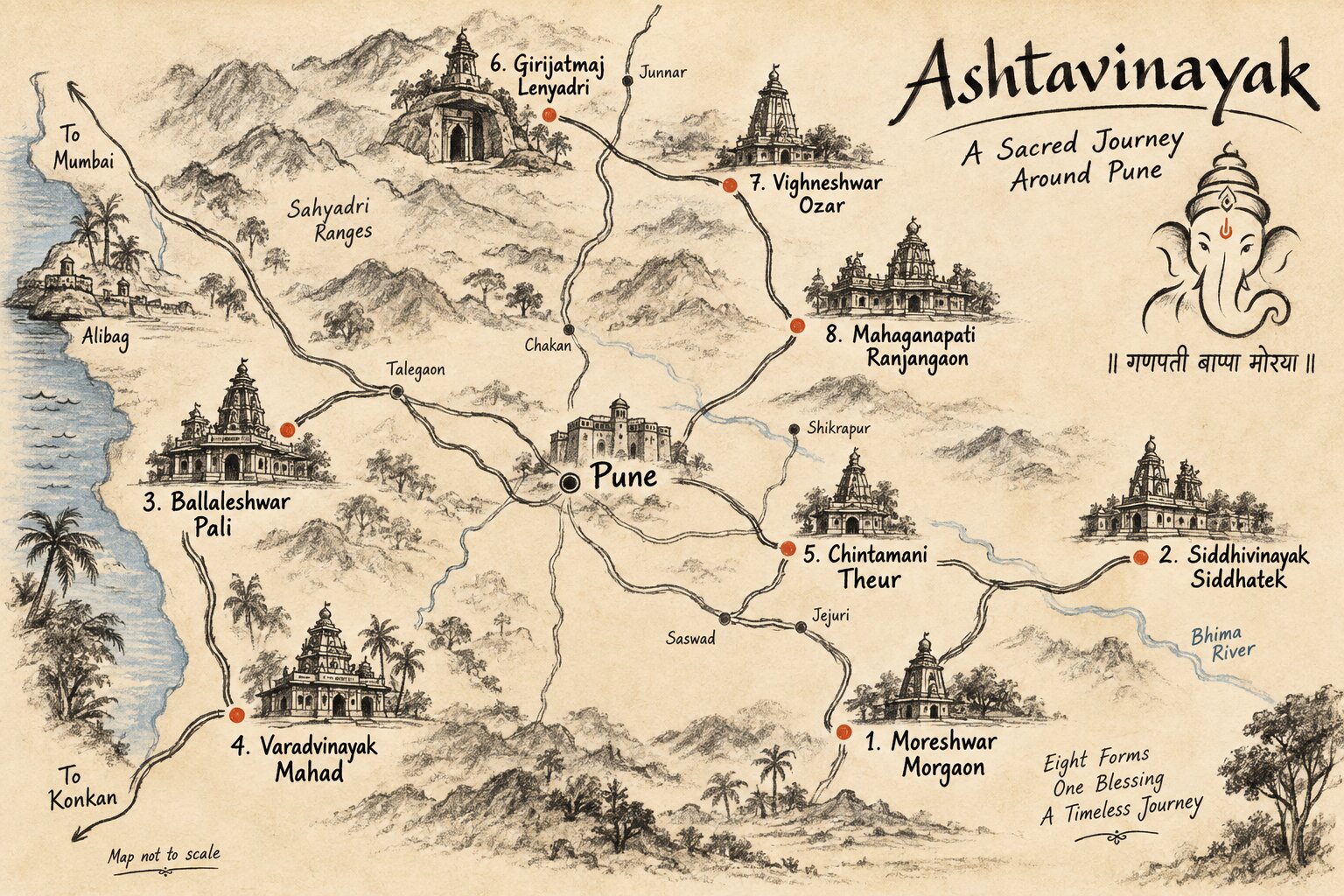 feature image for Introduction to Ashtavinayak- 8 temples of Lord Ganesh