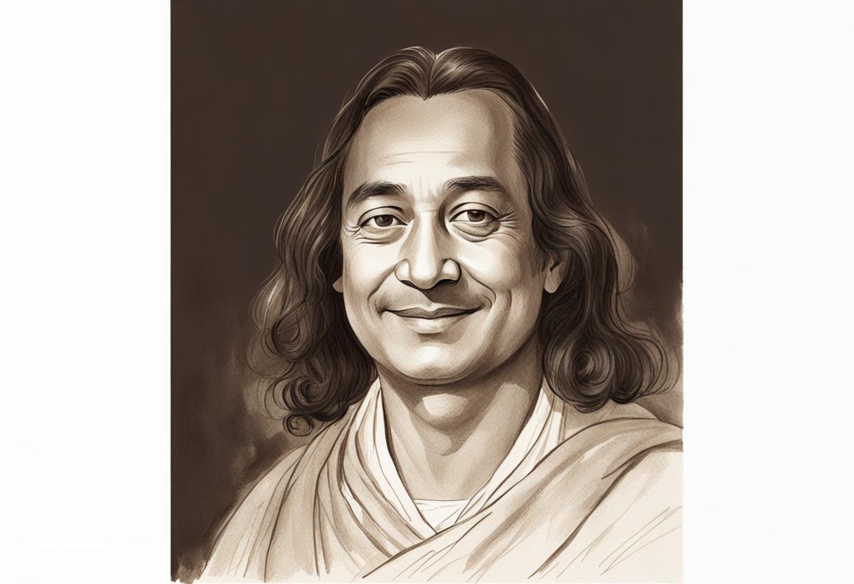 Pencil sketch of Paramhansa Yogananda