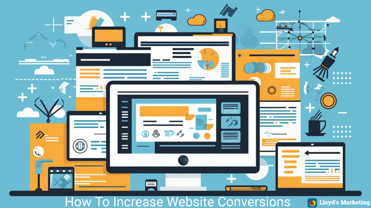 The feature image for our blog post, How to increase website conversions.