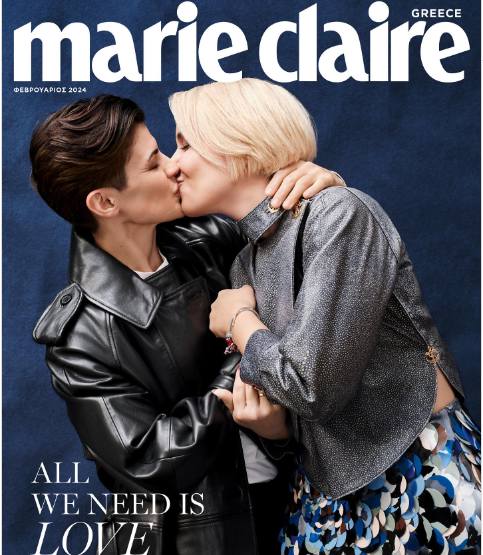 Έ&nu;&alpha; &lambda;&epsilon;&sigma;&beta;&iota;&alpha;&kappa;ό &zeta;&epsilon;&upsilon;&gamma;ά&rho;&iota; &sigma;&tau;&omicron; &epsilon;&xi;ώ&phi;&upsilon;&lambda;&lambda;&omicron; &tau;&omicron;&upsilon; Marie Claire Greece