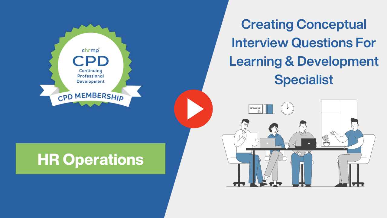 Creating conceptual interview questions for L&D Specialist