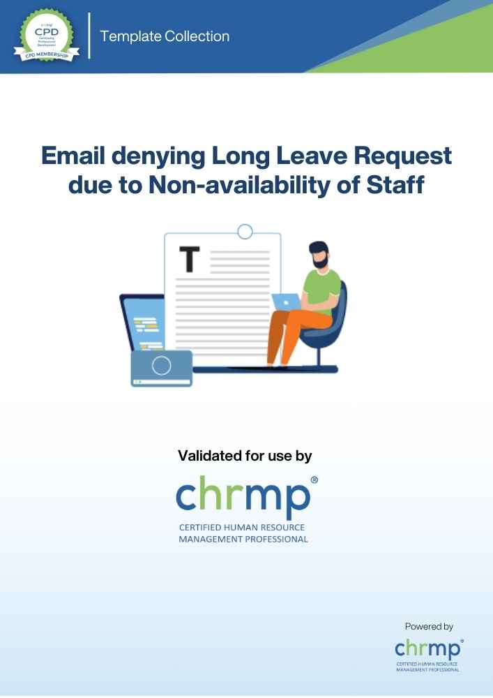 Email denying Long Leave Request due to Non-availability of Staff