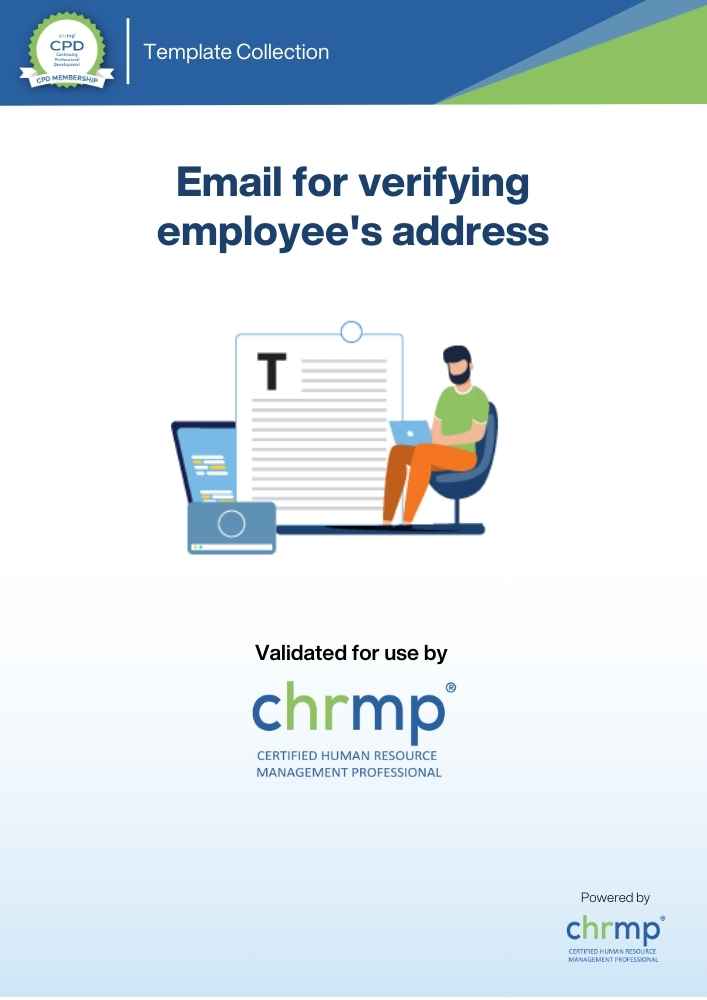 Email for verifying employee's address