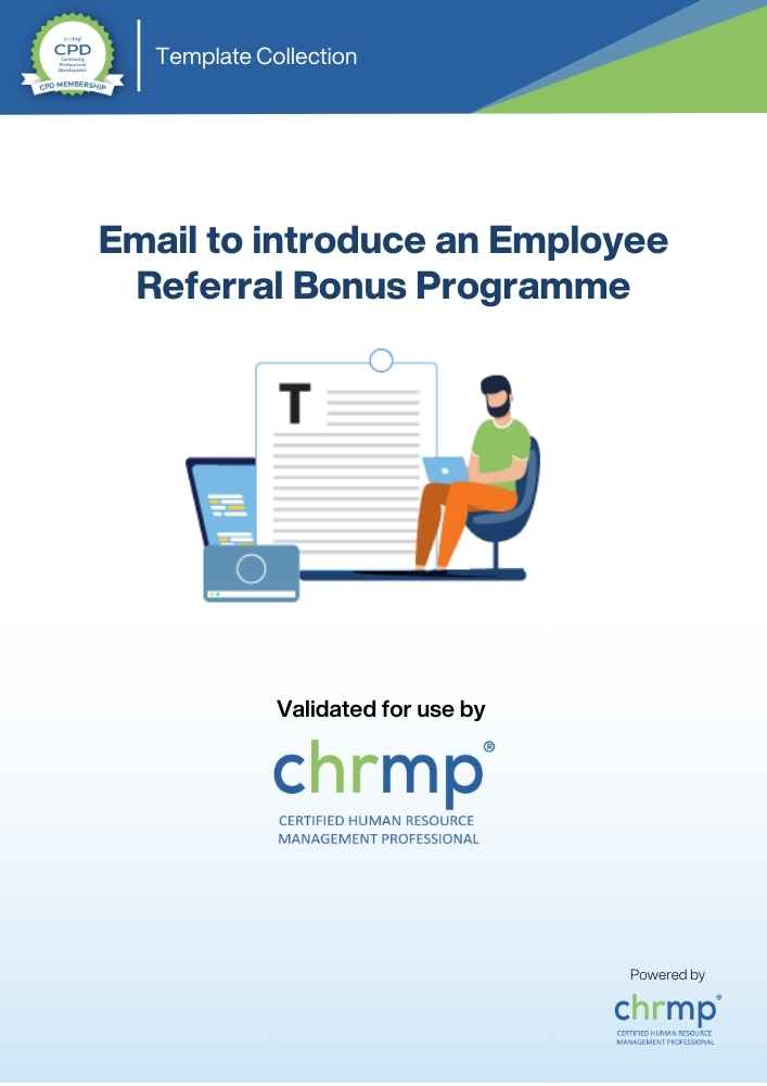 Email to introduce an Employee Referral Bonus Programme