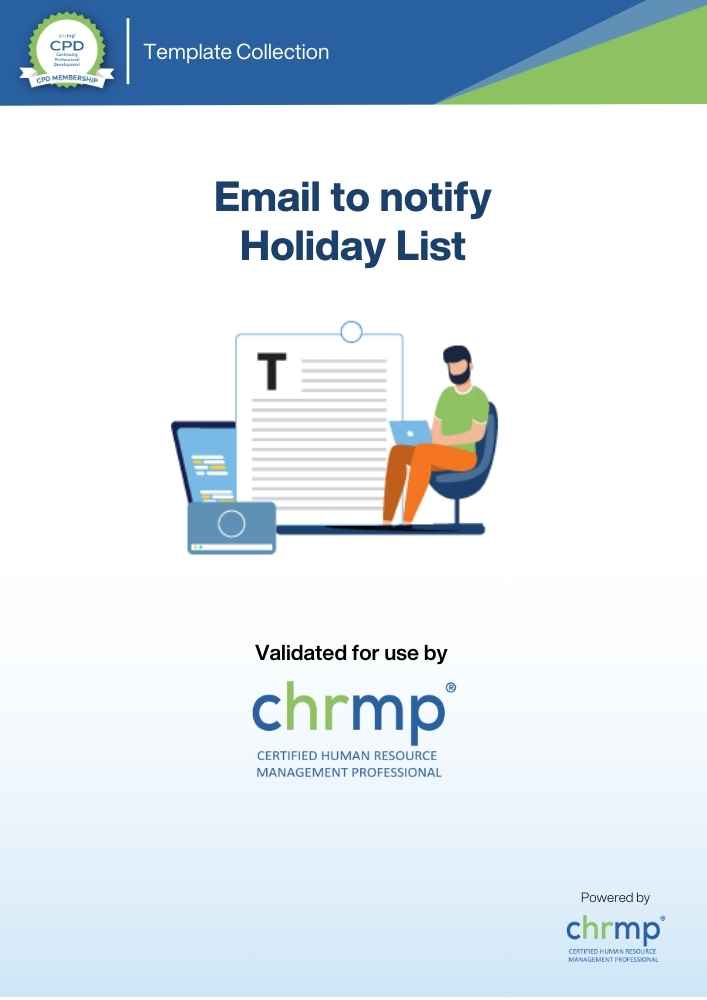 Email to notify Holiday List