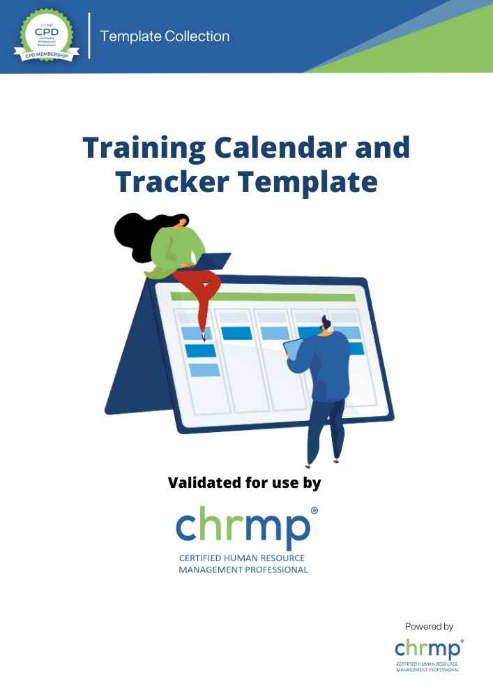 Training calendar and tracker template