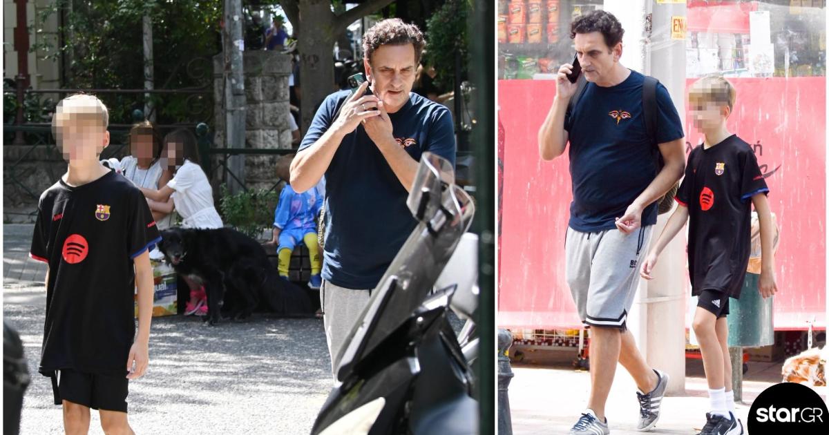 Νίκος Ψαρράς: Βόλτα με τον 11χρονο γιο του στην Κηφισιά
