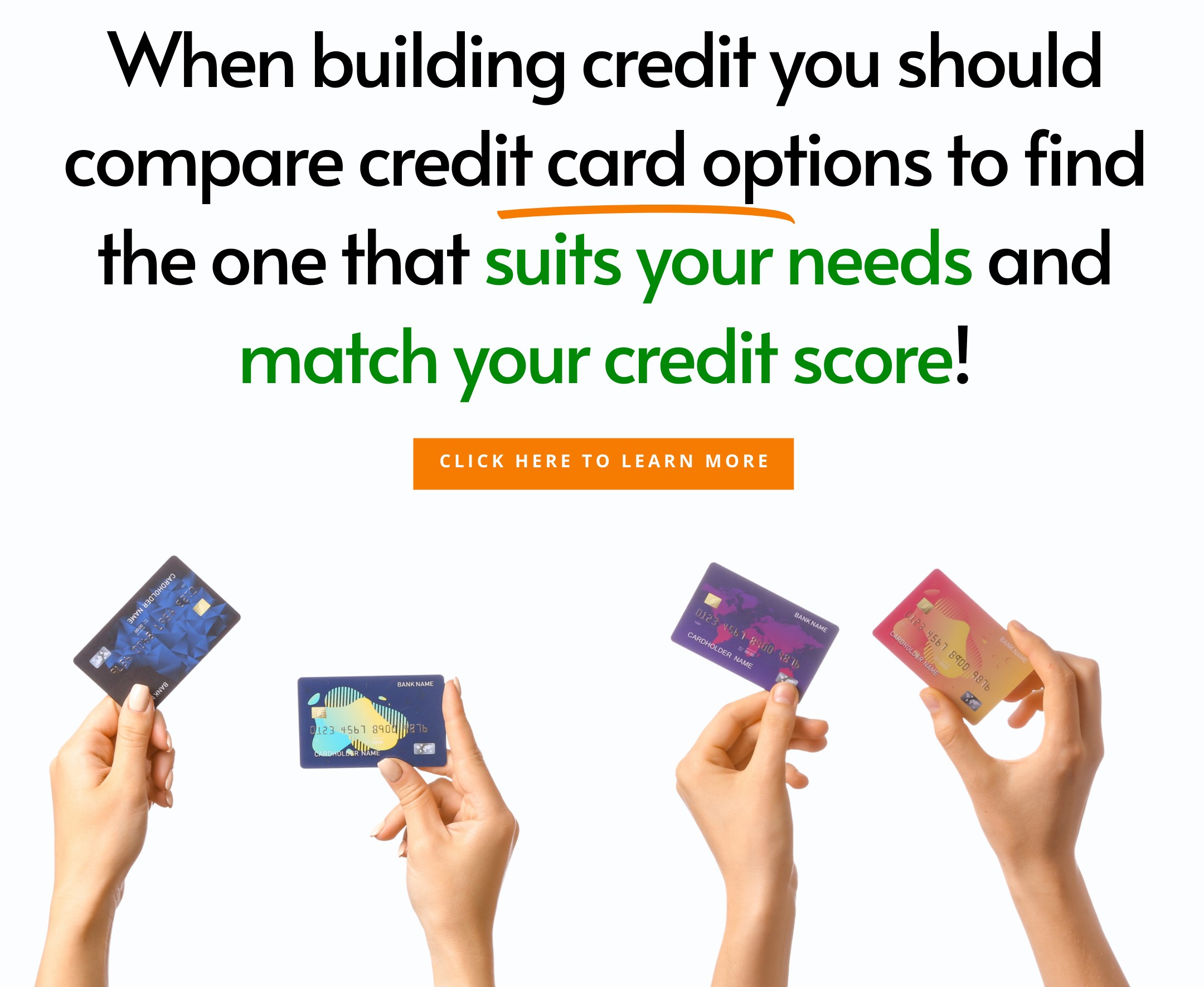 compare guaranteed approval credit card options that suit your needs and match your credit score