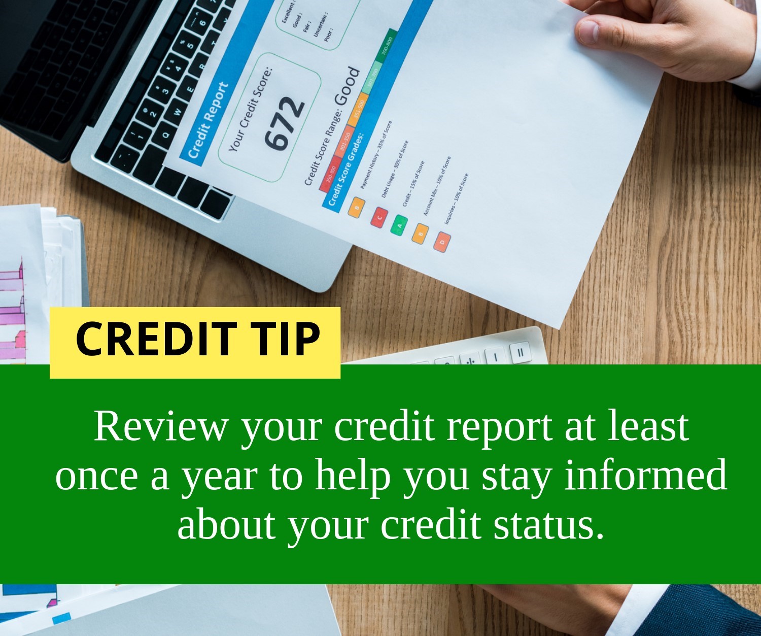 review your credit report atleast once a year