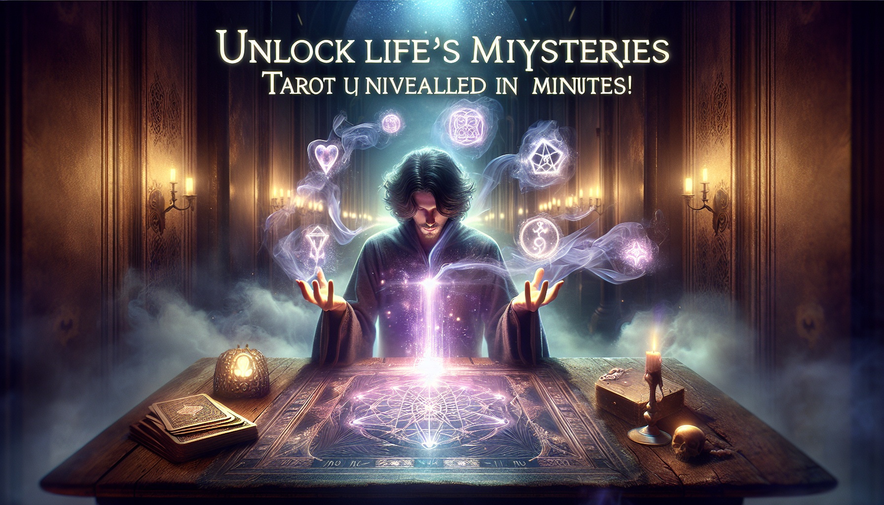 5 Tips to Kickstart Your Tarot Journey 1 a man sitting at a table with a magic spell