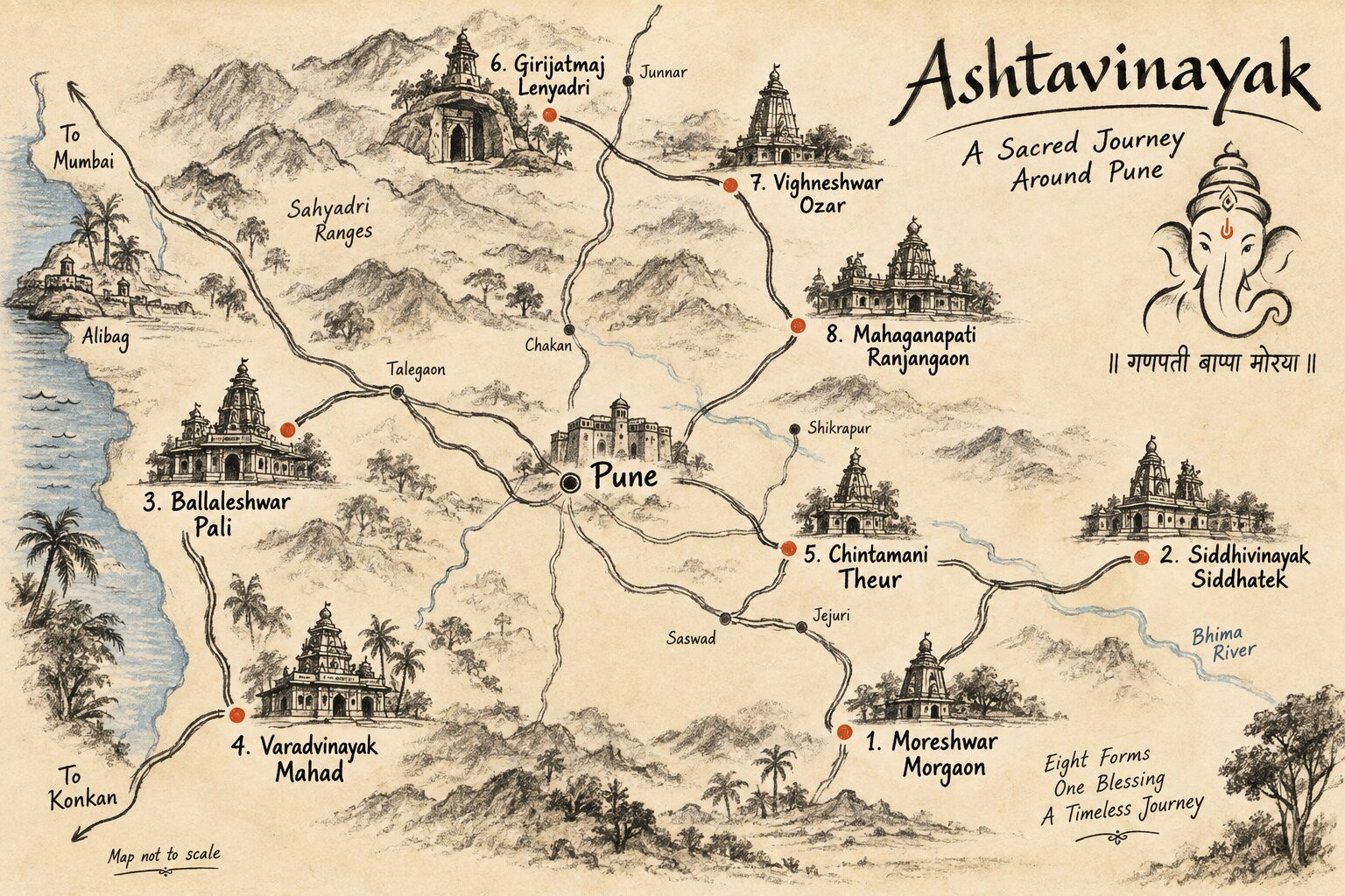 feature image for Introduction to Ashtavinayak- 8 temples of Lord Ganesh
