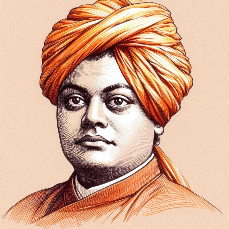 Portrait of Swami Vivekananda, generated using AI tools. Blog by gaathastory