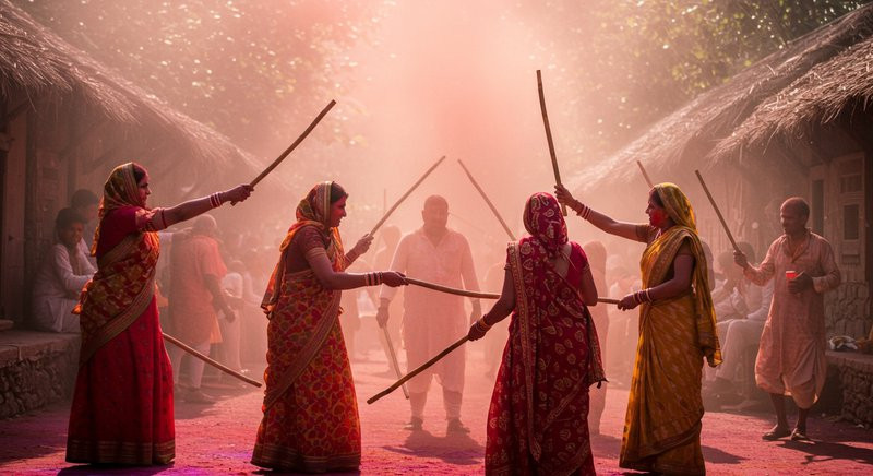 Young Krishna Playing Holi