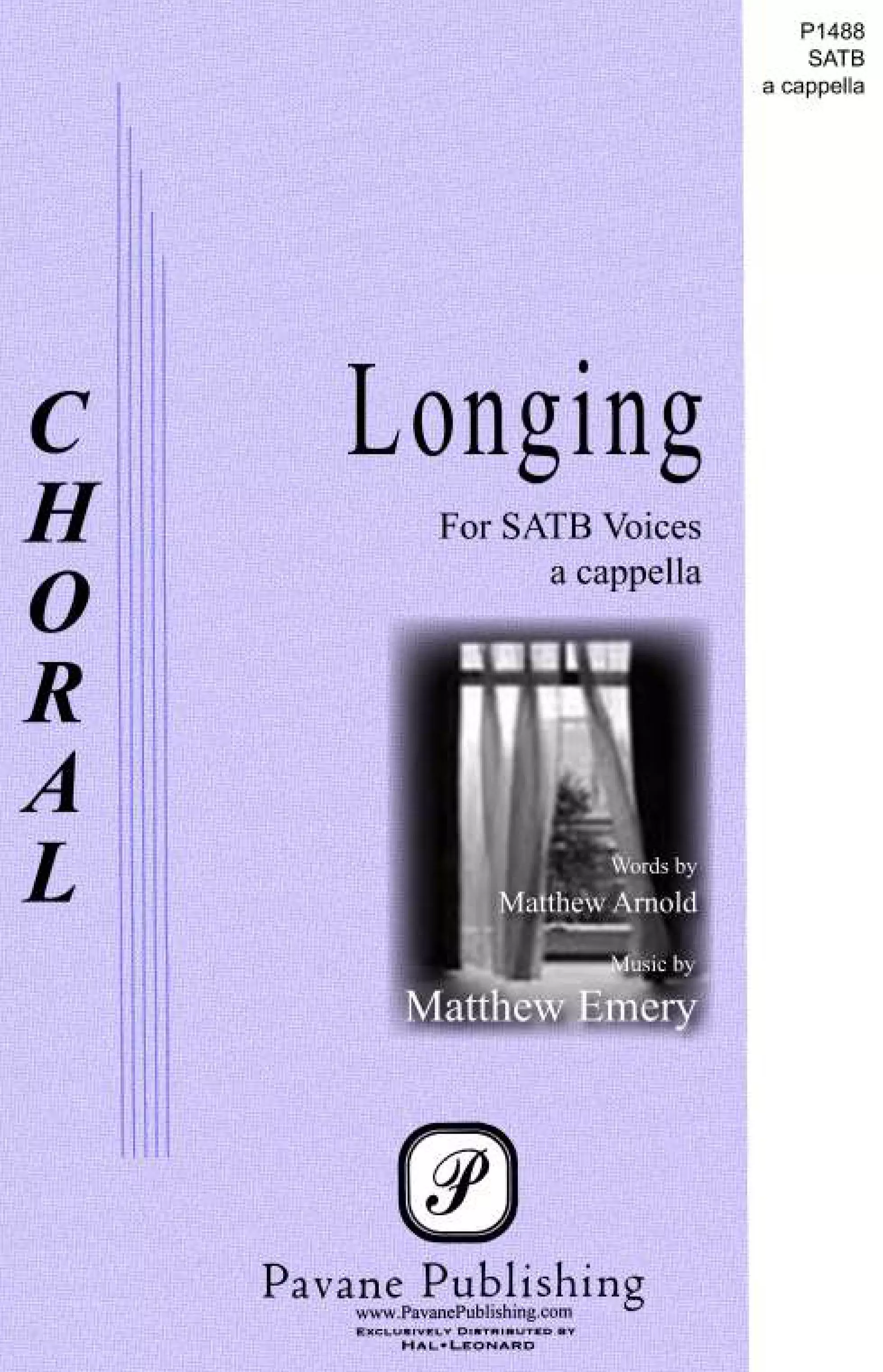 Longing Satb Choral Score Digital Pavane Publishing