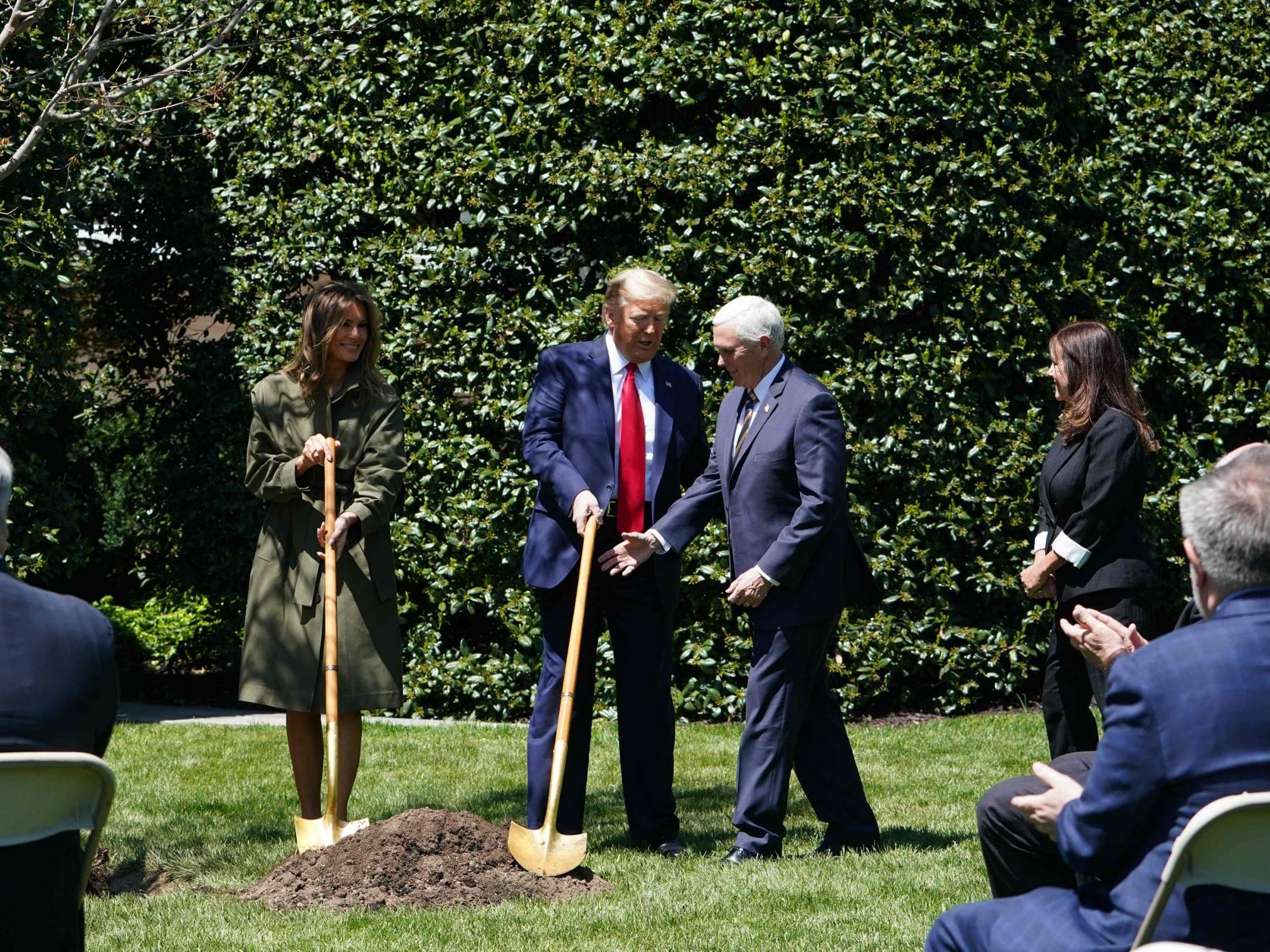 President Trump and First Lady Participates in a Tree Planting Ceremony