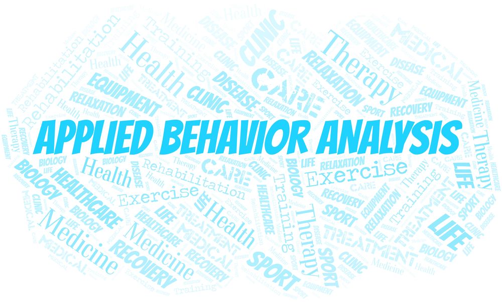 Applied Behavior Analysis word cloud. Wordcloud made with text only.