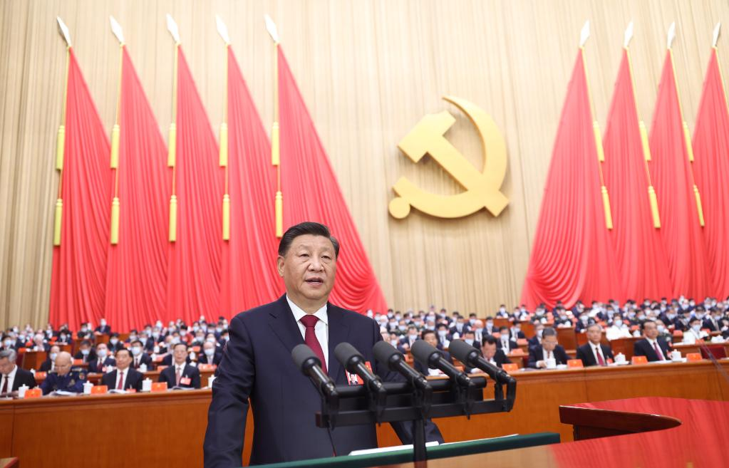 i Jinping delivers a report to the 20th National Congress of the Communist Party of China (CPC) on behalf of the 19th CPC Central Committee at the Great Hall of the People in Beijing, capital of China, Oct. 16, 2022. The 20th CPC National Congress opened on Sunday.