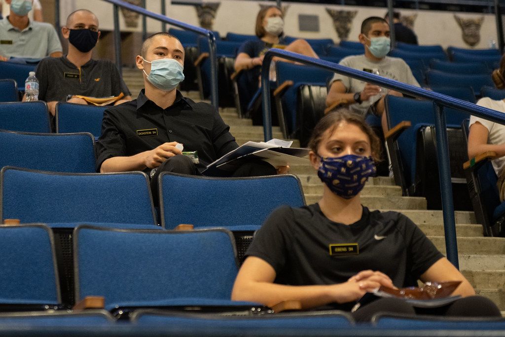Image portraying what in person classes look like on a college campus during a pandemic. Image taken from Creative Commons.