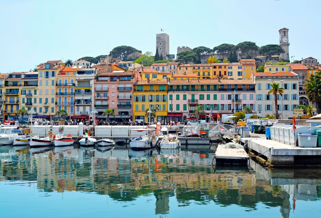 Old city and harbor in Cannes, French Riviera, France