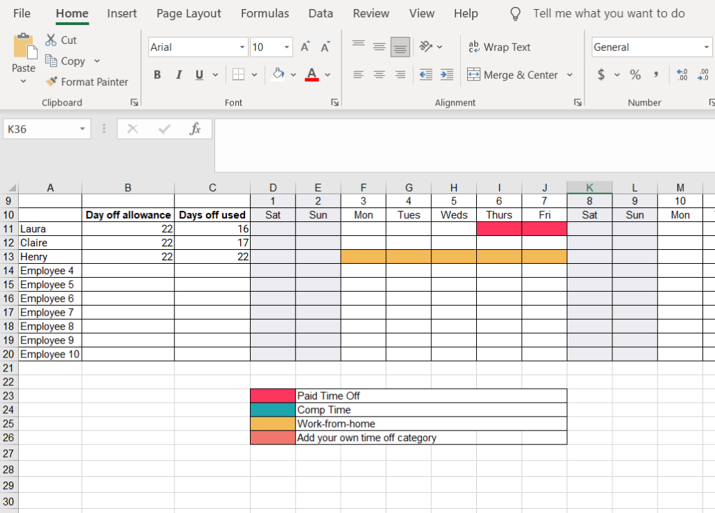 Leave and attendance HR report