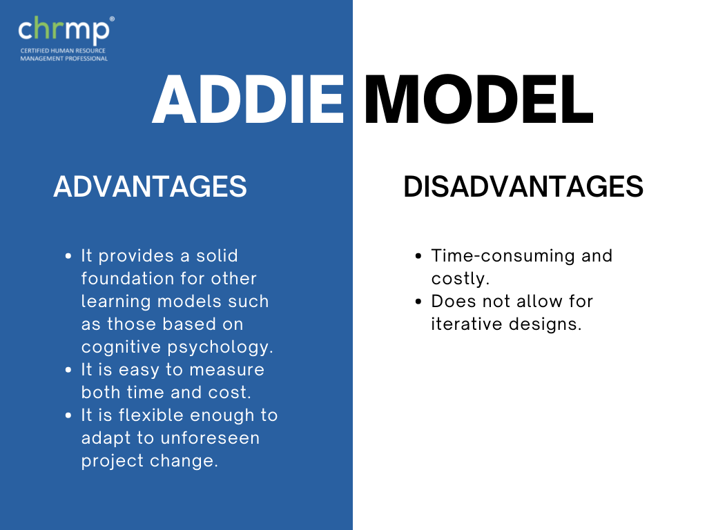 Advantages vs. disadvantages of ADDIE model
